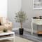 4.5ft. Olive Artificial Tree in Black Metal Planter